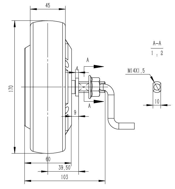 6.5 Inch Shock Absorbent Tires Hub Motor With Builtin Encoder
