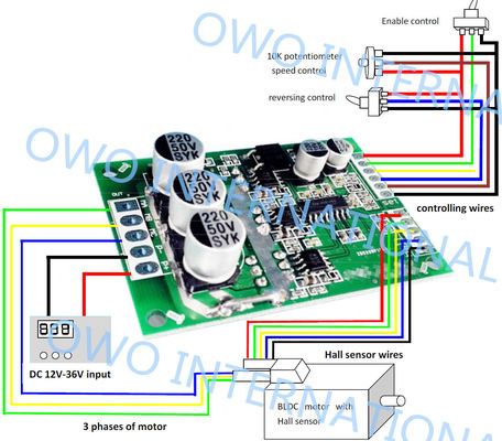 Overload Protection Brushless DC Motor Driver Board Pure Hardware Built Circuit